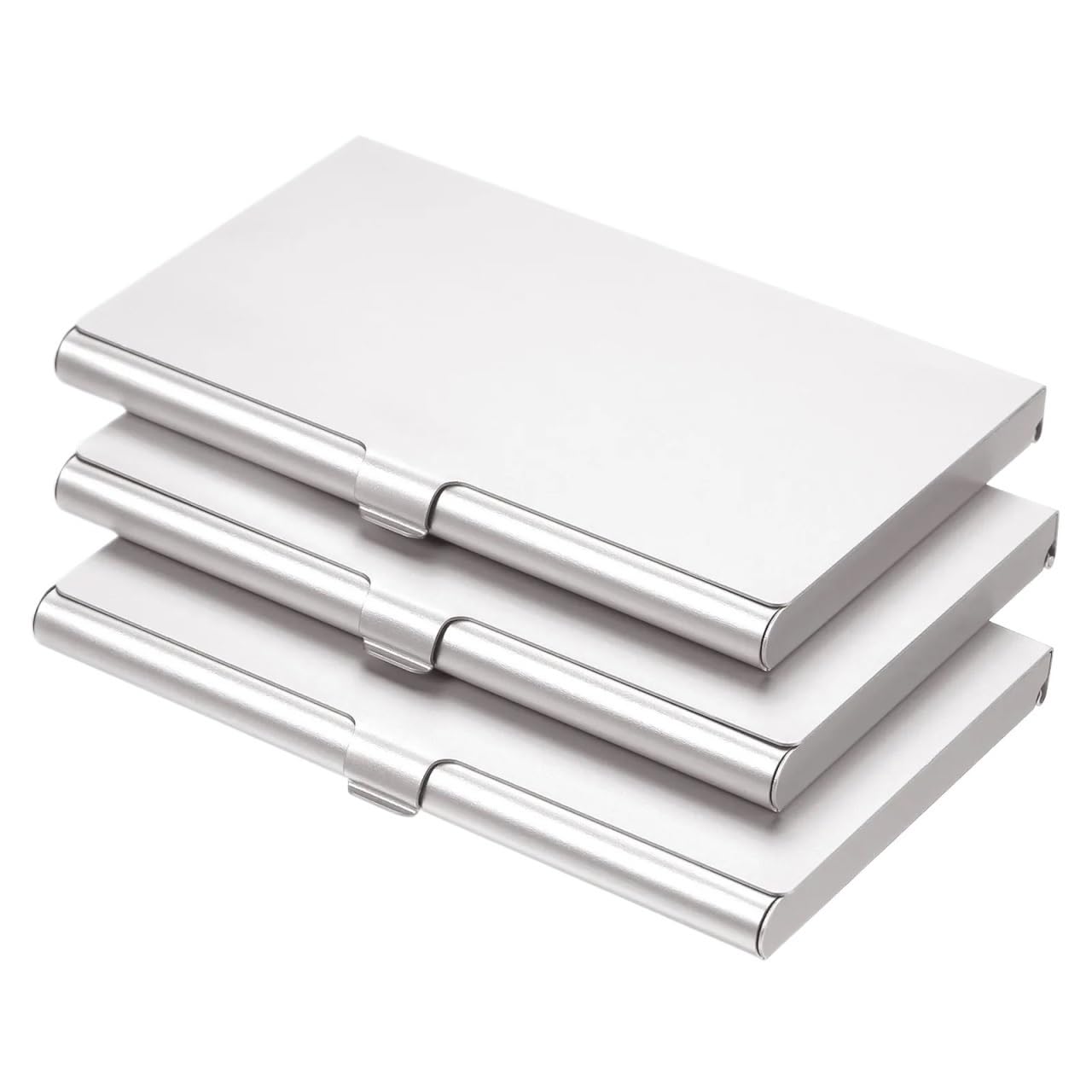 Vaeltor Women's White 10Pcs Business Card Holder Metal Box Cover Credit Aluminum Alloy Flip Slim Name Cards Case For Men(White)