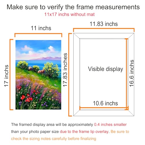 Image of BESCRCL 11x17 Picture Frame Wall Hanging Photo Frame, Black, 1 Pack