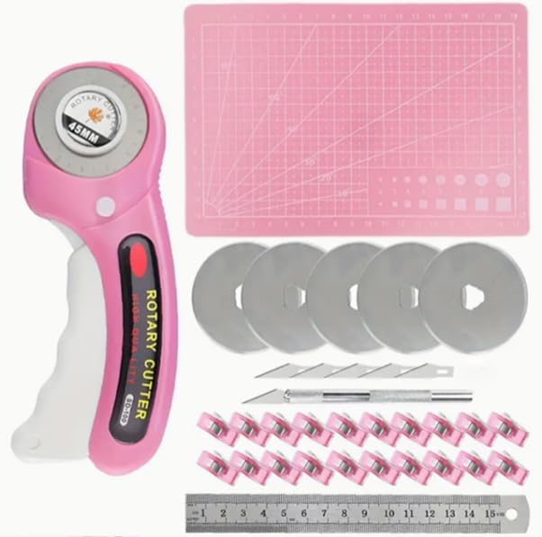 45mm Rotary Cutter Set for Fabric - Comprehensive Cutter Wheel & Mat Set