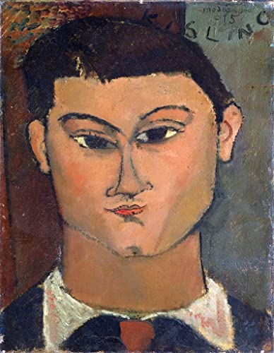 Toile peinture portrait de Moïse Kisling par Modigliani décoration salon 60x90cm