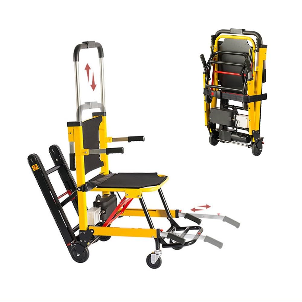 Elektrischer Rollstuhl Treppensteiger,Tragbarer Leichter Treppenlift, Handwagen-Treppensteiger elektrisch für Behinderte,kann Treppen hoch-und runtergehen,Zugwagen, Klappwagen