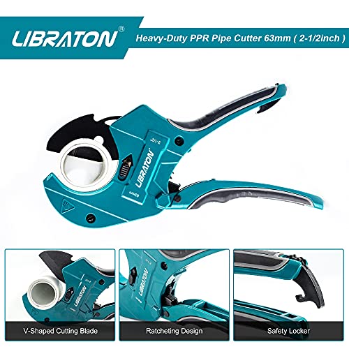 Libraton PVC Pipe Cutter 63mm, Large PVC Cutter, Improved Blade for Heavy-Duty, Plastic Pipe Cutter for Cutting PVC Pipe, PEX Pipe, Plastic Pipes 2 Libraton PVC Pipe Cutter 63mm, Large PVC Cutter, Improved Blade for Heavy-Duty, Plastic Pipe Cutter for Cutting PVC Pipe, PEX Pipe, Plastic Pipes - Image 2