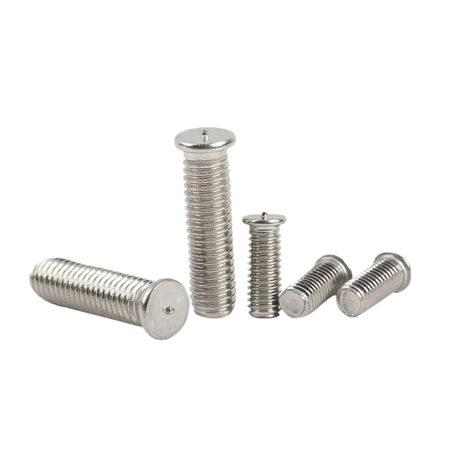 sourcing map 5pcs M10 x 40mm Tige Filetée Entièrement 304 Inox Acier Droite Main Filetage M10-1,5 Filetage Pas