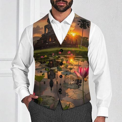 Sukhothai - Thailand Men's Suit Vest Waistcoat Vests Formal Dress with 2 Pockets for Business Casual Tuxedo2