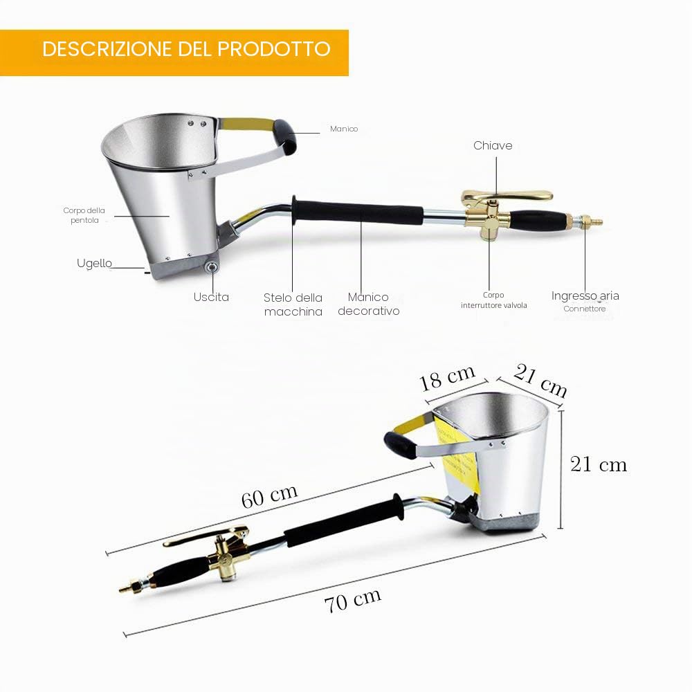 Pistola a Spruzzo Spruzzatore di Mortaio Professionale Sprayer Pistola Intonacatrice Pistola per Cemento con 8 Ugelli in Metallo