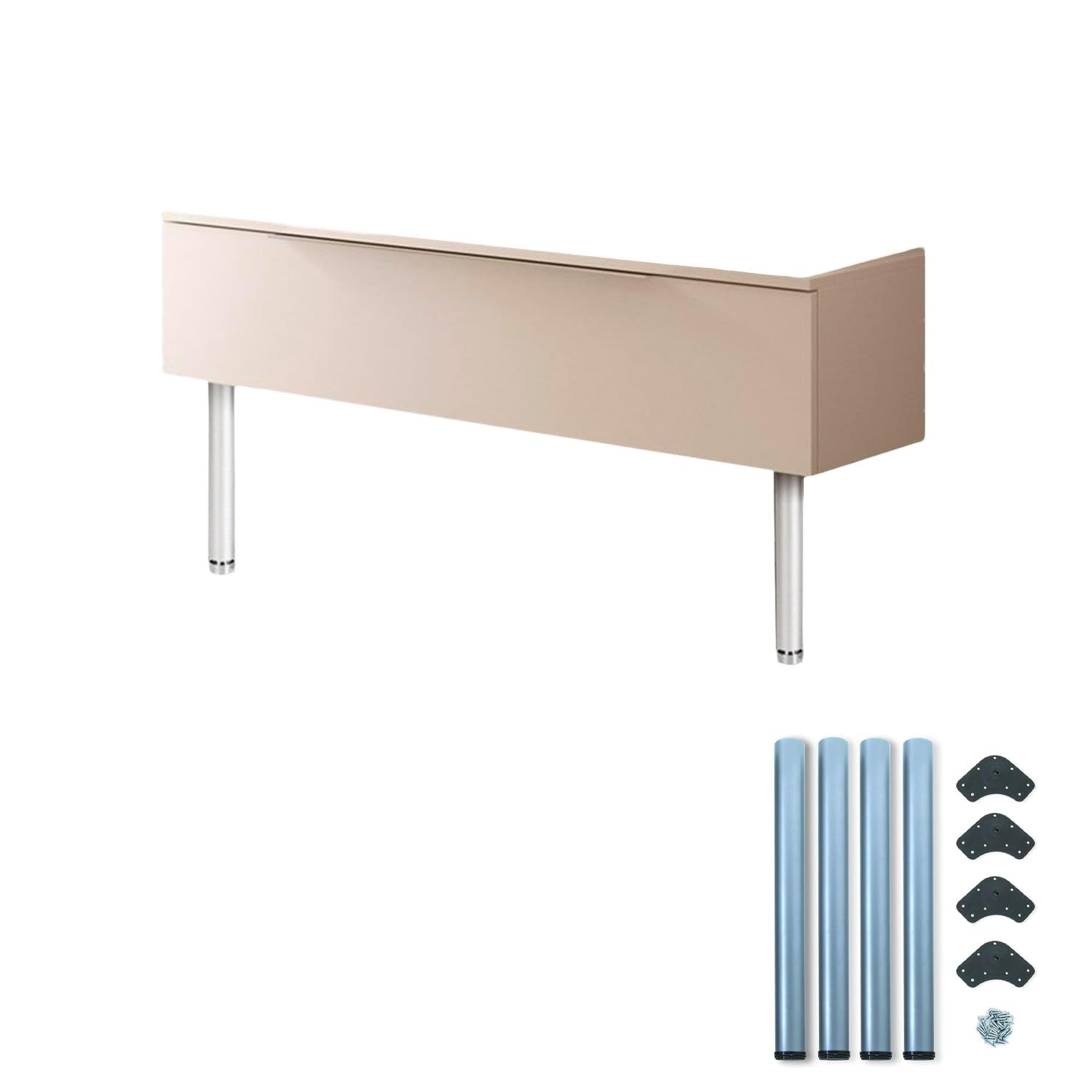 Pieds de table réglables gris chromé pour créer un bureau moderne