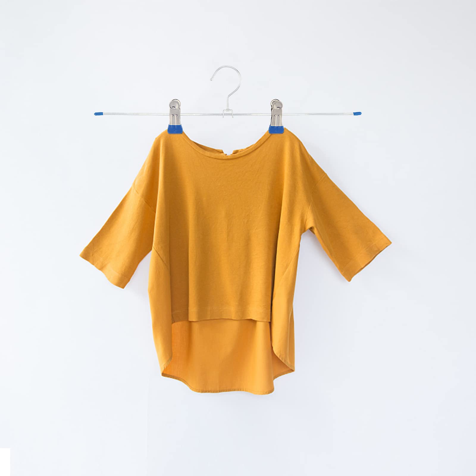 NGOSUET - Grucce per pantaloni in metallo, 30 pezzi, 40 cm, con clip regolabili, grucce per pantaloni, calze e gonne