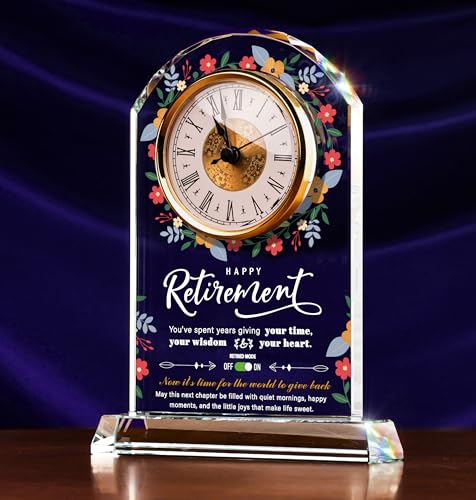 Sttokilly Retirement Gift for Woman MenCrystal Quartz Clock