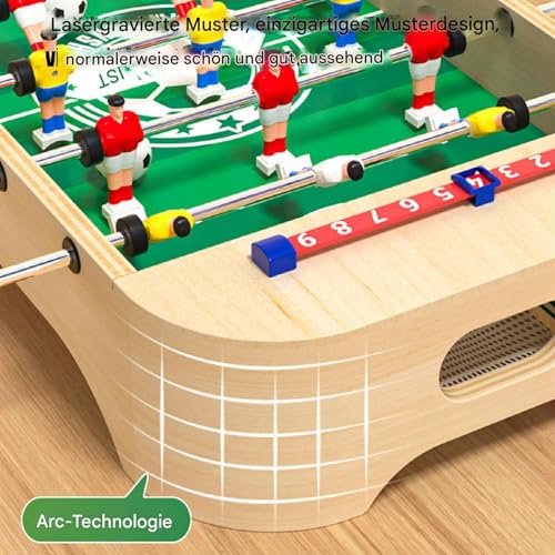 Kickertisch für Kinder, Holz-Desktop-Spiele, Fußball-Brettspiele, Fußball-Brettspiel, Tischfußballspiel, einfach zu bedienen, tragbar für und Mädchen, Kinder/Erwachsene/Familie – Bild 6