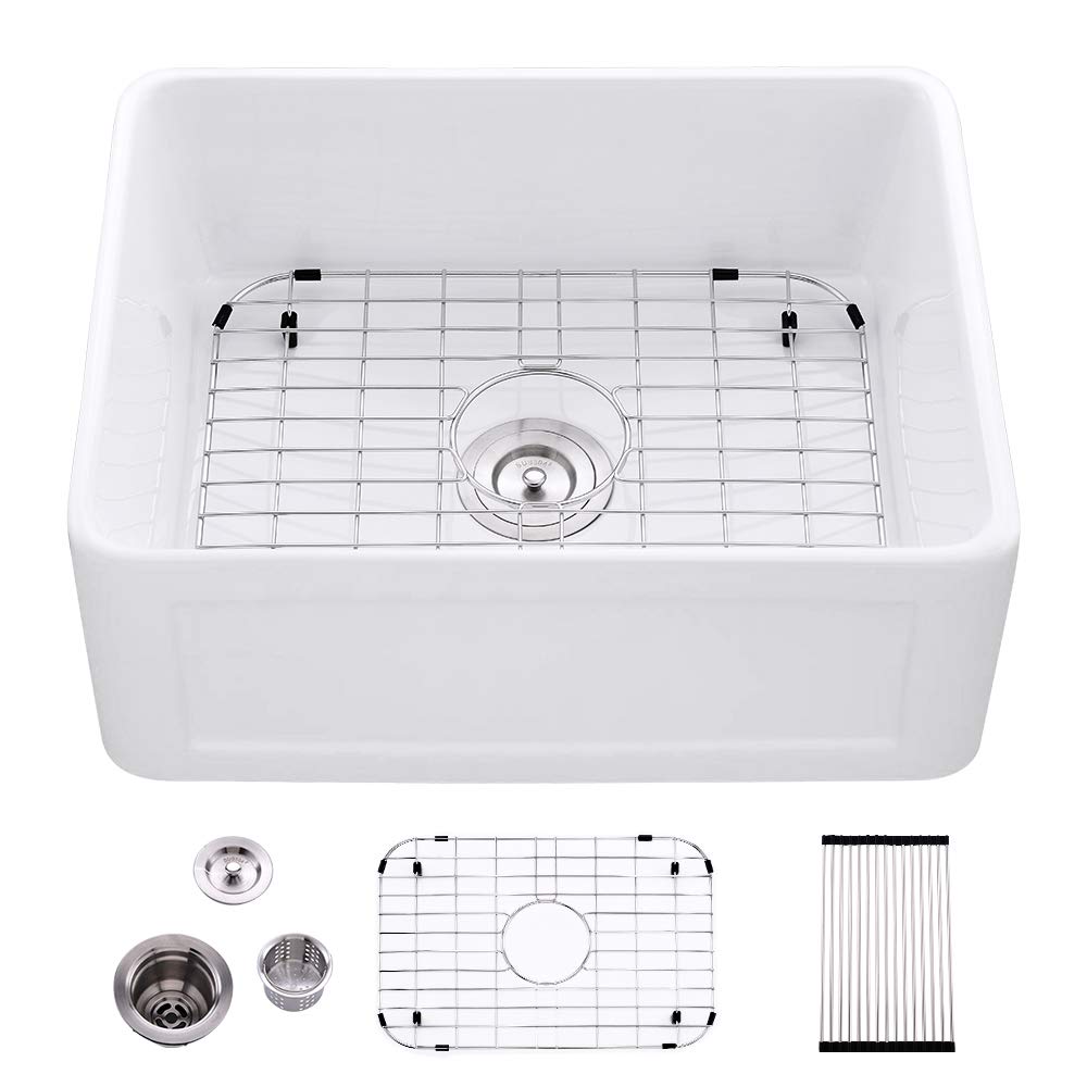 Buy 24 Inch Fireclay Farmhouse Sink White Bokaiya Small Farmhouse