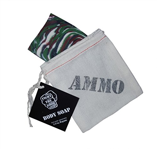 Organic Body Soap 2 Pack By Fight The Good Fight Ammo. Pure All Natural Organic Camo Bar Soap for Body or Face. Fresh Scent for Men & Women
