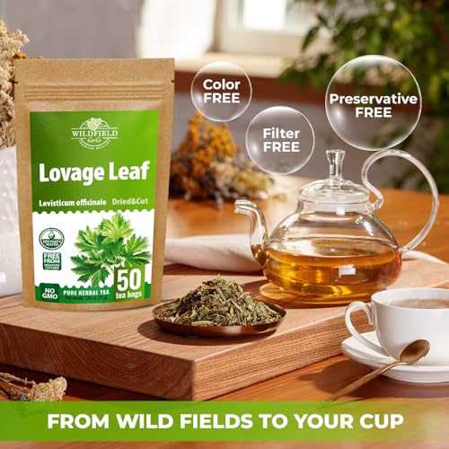 Image of 50 Bags Lovage Leaf Herb Tea (Levisticum Officinale) - 50 Count 1.5g Herbal Bags Hoja De Levistico