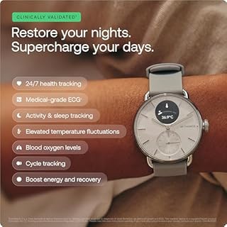 Withings ScanWatch 2, Heart Health Hybrid Smartwatch for Men & Women - ECG, SPO2, Temperature Monitoring, Sleep, Respiratory Health, Cycle Monitoring, 35 day Battery Life, iOS & Android, 38mm Blue