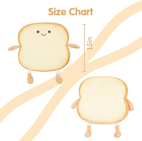 Miniatura 2 de Oumelfs Cojín de asiento Toast, lindo cojín de espuma viscoelástica con funda extraíble, silla de juegos, oficina, hogar, dormitorio, tienda,