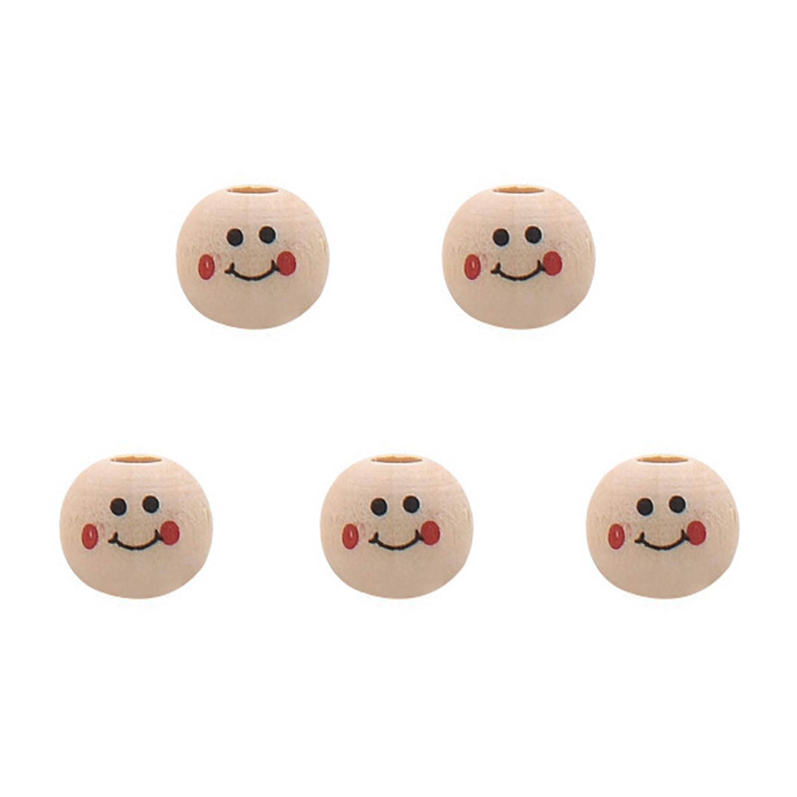 NEWFT Wood Beads with Charm Face 100pcs Wood for Jewelry Making and Crafts Bracelets Earring Necklace