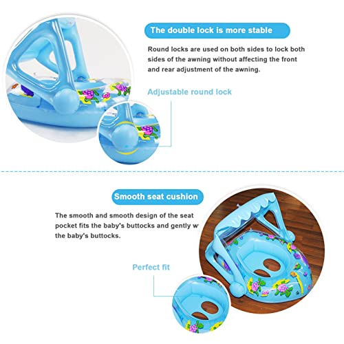 Boia de natação para bebês – Boia de bebê com dossel de sol – Boia de natação infantil com dossel de