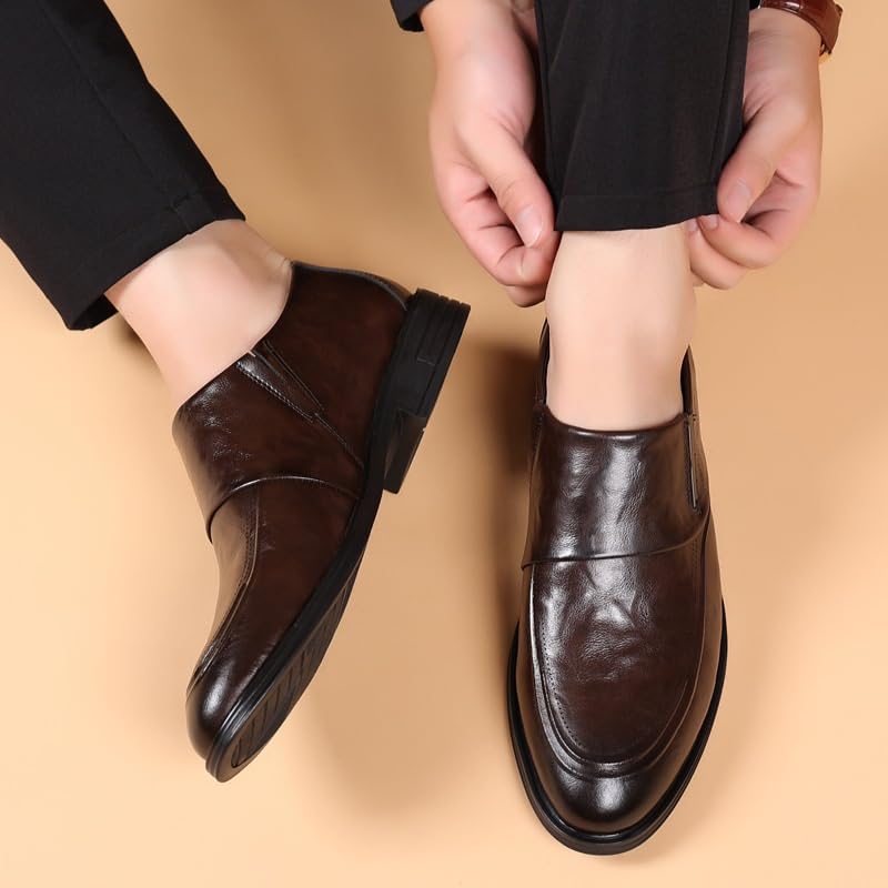 Men's Patent Leather Business Derby Shoes | Casual Retro Oxford Slip-On Loafers | Formal Comfortable Dress Shoes2