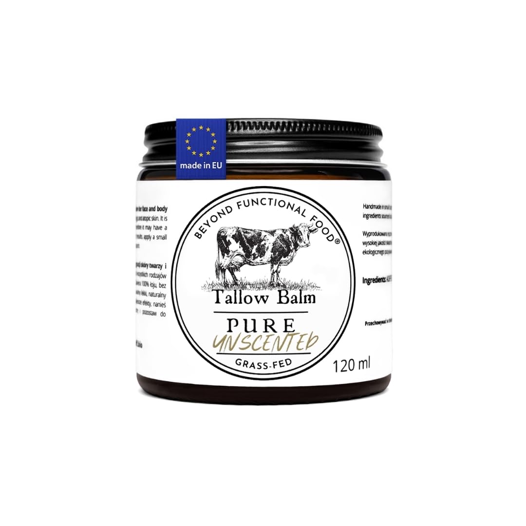 Bálsamo Hipoalergénico Pure Unscented Tallow 120 ml, bálsamo hidratante natural con sebo de vacuno grass‑fed para piel sensible y alérgica