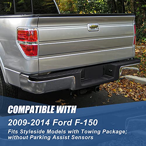 Factory Style Rear Bumper Top Step Pad Cover Protector Without Prox Compatible With Ford F150 09-14, Textured Black #TOP4