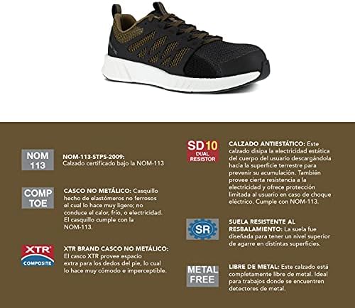 DRYPRO - Calzado Reebok Modelo RBMX4313. Tenis de Seguridad Deportivos y  Dieléctricos. En Color Café. Resistente Casquillo para Mujer. Talla 25 cm :  Amazon.com.mx: Ropa, Zapatos y Accesorios