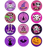 Lucleag Halloween Stickers for Kids, Cute Assorted Pumpkin Witch Bat Trick-or-Treat Stickers for Hal