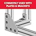 8020, 3203, 15 Series, 5/16-18 Steel Standard Slide in T-Nut - T Slot Accessories for 80/20 Aluminum Extrusion - Hardware Nuts (25 Pack)