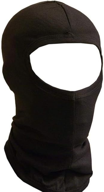 Jasmine Silk Pure Silk Black Balaclava Thermal Under Helmet Protection Mask Ski Cycle Motorcycle Bike - Black