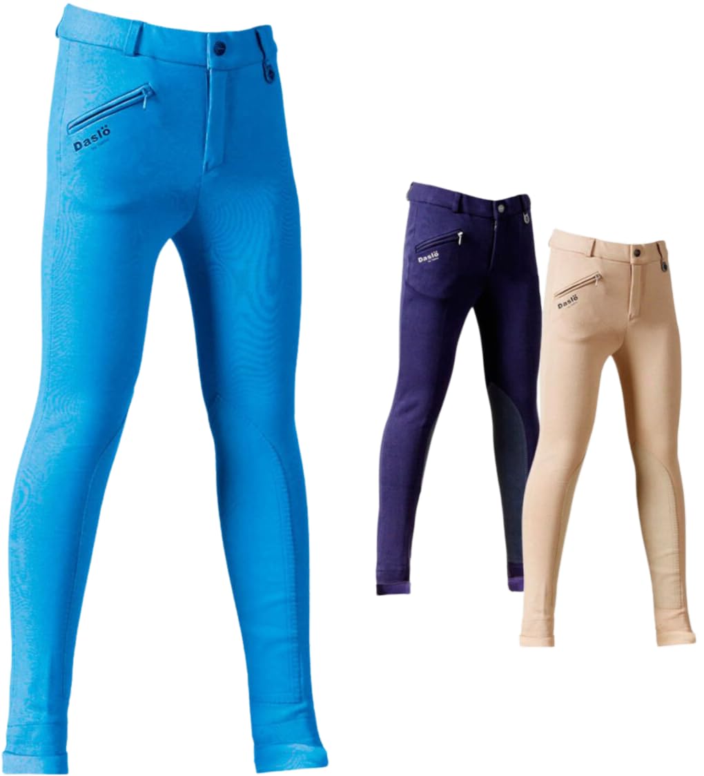 Jodhpurs Bambino/A Pantaloni in Maglina di Cotone Elasticizzata