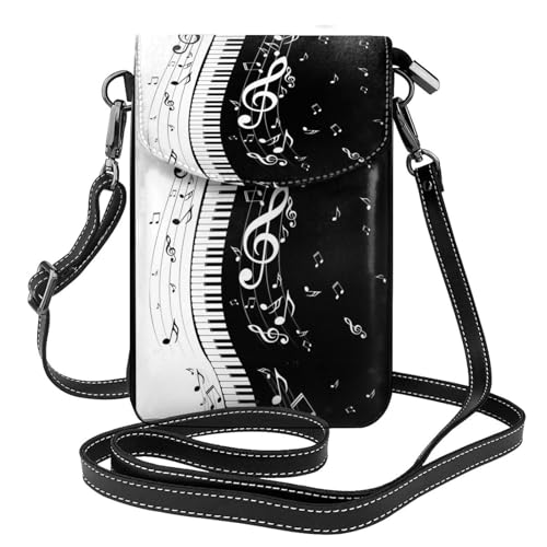 Note de musique petit sac bandoulière imprimé touches de piano noir et blanc