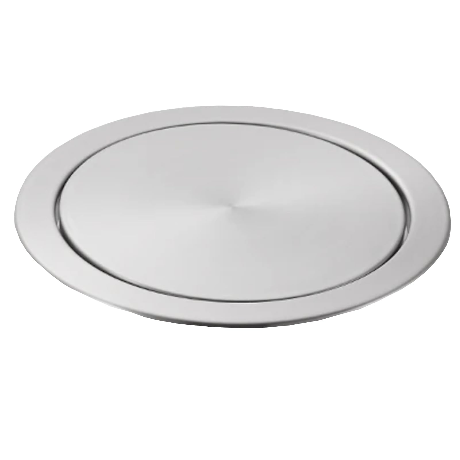 Round Recessed Trash Can Lid, Stainless Steel Built-in Counter Top Garbage Cover(23.8cm 430 Material)
