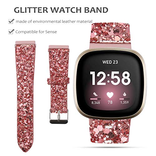 VILLCASE Pulseiras de Relógio de Couro Pulseira de Relógio Com Glitter Bling de Liberação Rápida Com