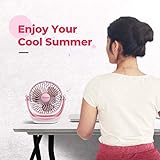 OCOOPA USB Desk Fan Table Fan with Strong Airflow & Quiet Operation, Portable Cooling Fan Speed Adjustable 360°Rotatable Head for Home Office Bedroom Table and Desktop - Image 7