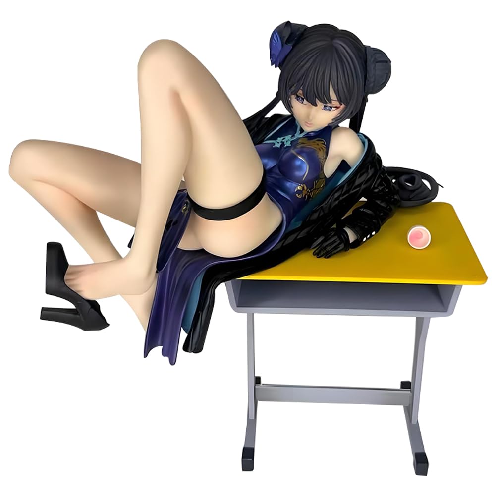Ryūge Kisa figurka anime Cheongsam dziewczyna z biurkiem scena model leżąca pozycja Ryūge Kisak figurka kolekcjonerska statuetka 22 cm dekoracja biurka prezent