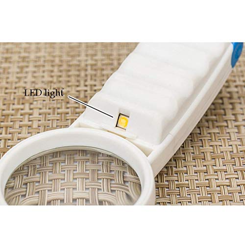 LED Light 6-krotna ręczna lupa do czytania ze szkła powiększającego 66 mm bez zniekształceń optyka Szklana soczewka HD dla seniorów Niskowidzące czytanie Książki Strony Czasopisma Gazety Produkty biu