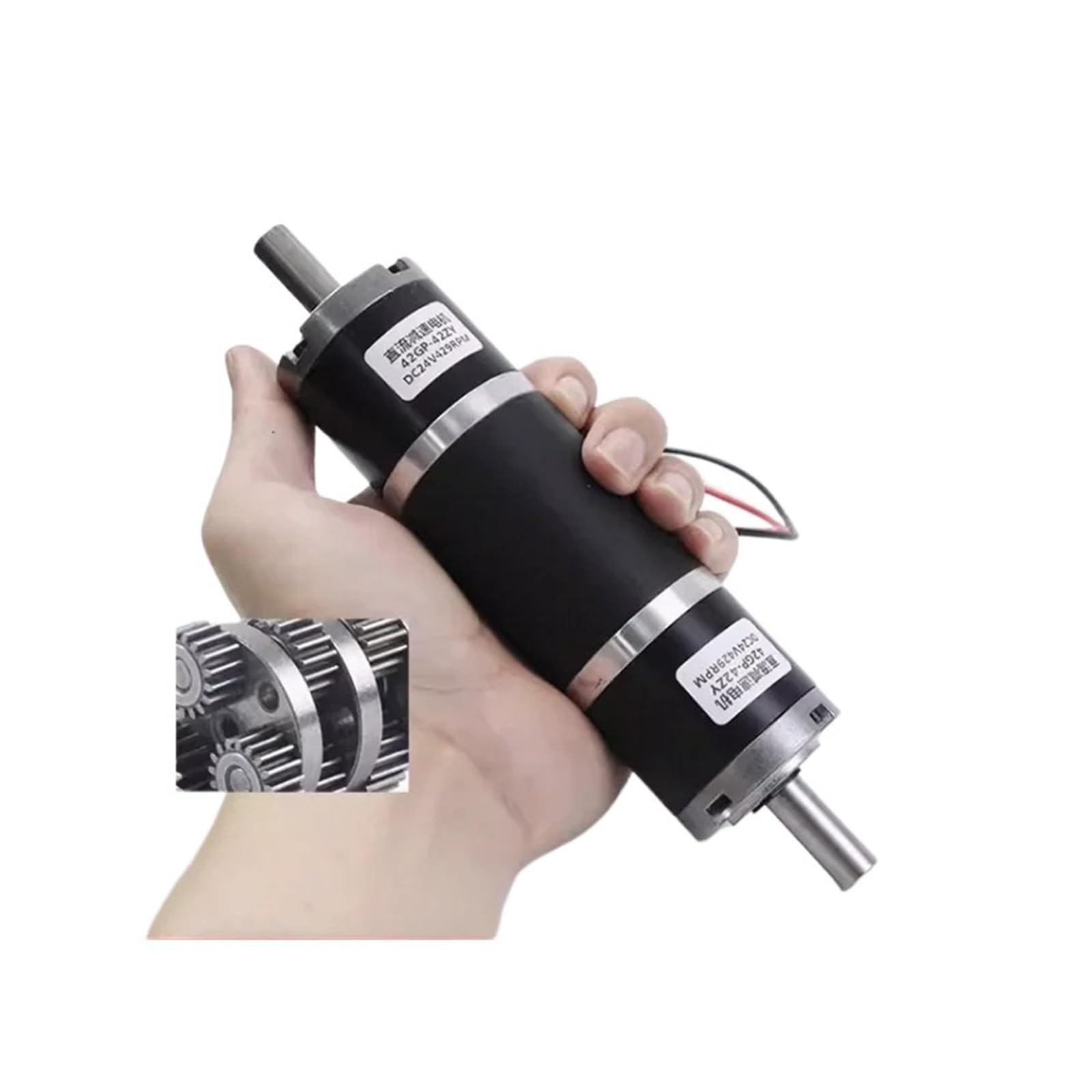 Gear Motor 150KG 42GP-42ZY dual axis planetary gear DC reduction motor with high torque adjustable low-speed 12v24v electric small motor ﻿(24V,85RPM_MOTOR AND BRACKET)