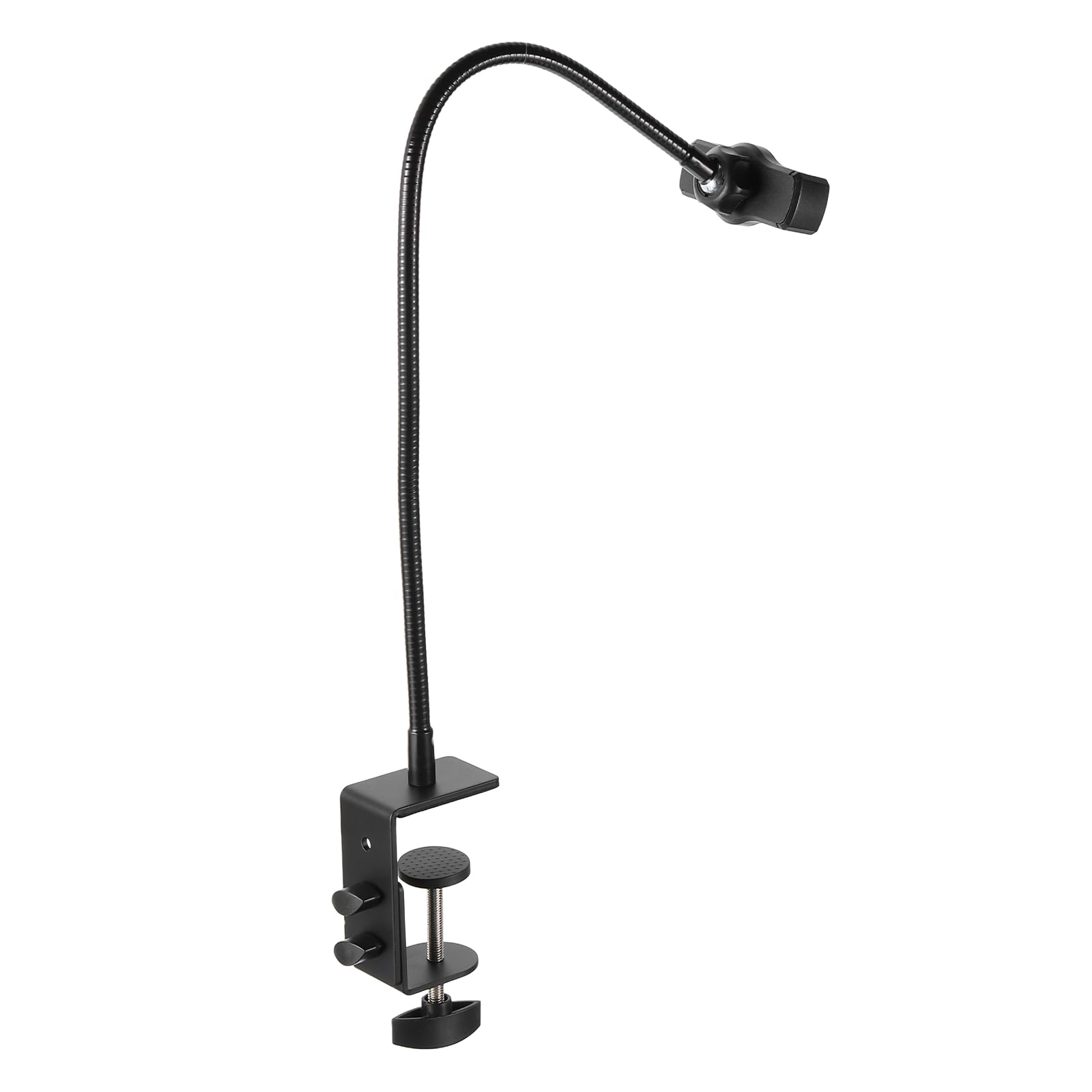 PATIKIL 19.7" Supporto Per Telefono A Collo D'Oca, Clip Regolabile A 360 Gradi Per Dispositivi Da 2.4-3.9" Supporto Da Tavolo O Letto, Nero