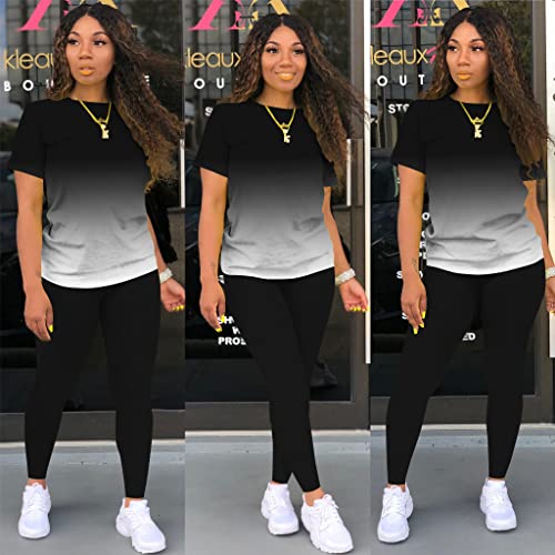 Mrskoala Women Two Piece Outfits Summer Sweatsuits Matching Jogger Sets Loungewear Tracksuit Black Xxl #TOP3