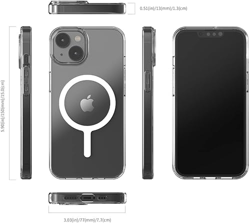 Miniatura 9 de Sinjimoru Funda magnética transparente con imán fuerte para teléfono MagSafe, funda protectora a prueba de golpes para accesorios MagSafe para