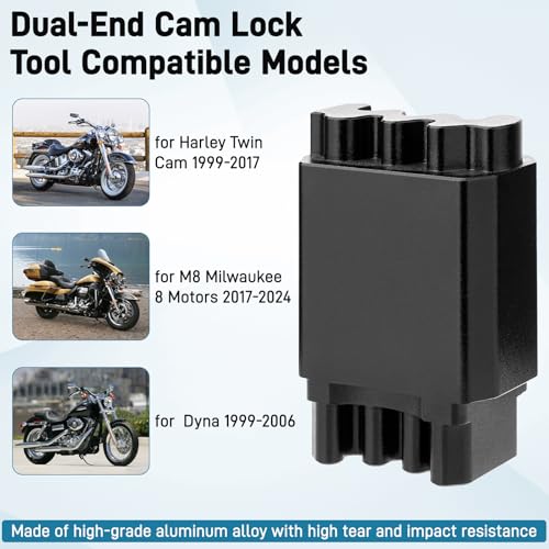 Image of JERBOR Upgrade Double-Headed Cam Sprocket Locking Tool, High Hardness Aluminum Alloy Cam Locking Tool for Harley 1999-2017 Twin Cam 1999-2006 Dyna for 2017-2024 Milwaukee 8 Motors HD 42314 HD 47941