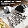 Knife Set Premium, Kitchen Knife Block Set 14 Pcs Japanese High Carbon Stainless Steel Enduring Razor Sharp, Black Chef Knives Set for Kitchen with Built-in Sharpener and Acacia Wood Block