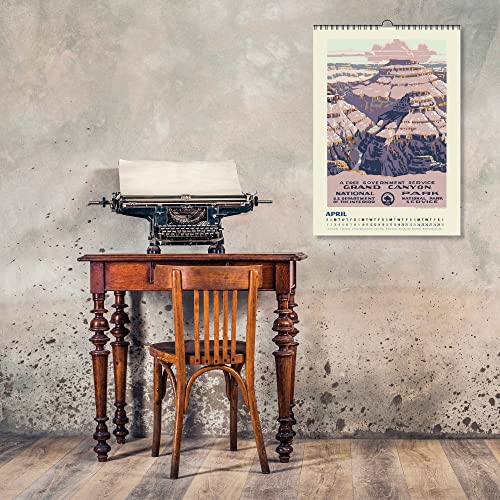 National Parks Poster Art Of The Wpa Oversize Wall Calendar 2023, 13.38'' X 19'' Spiral Bound With Hanger #TOP3