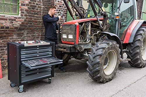VIGOR Werkstattwagen mit Edelstahl-Arbeitsplatte, inkl. Sortiment (499teilig, 8 Schubladen mit je 25kg Tragkraft, insgesamt 500kg Tragkraft) V4481-X/499 – Bild 8