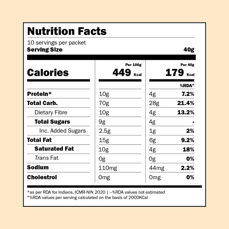 Image of Hapli Earth 6 Millet Muesli | Coconut, Almonds & Cashewnuts | 10g Protein, High Fibre | Healthy Breakfast Cereal with Rolled Oats, Coconut Chips & 4 Seeds | No Palm Oil, No Preservatives | 400g