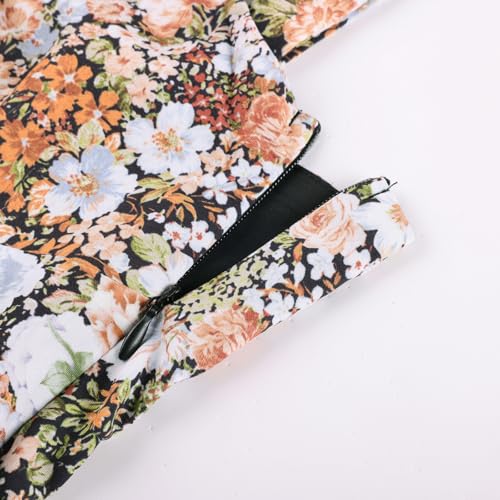 Image of Scarlet Darkness Floral Mini Corset Dress for Women Teen 2026 Summer Spring Flowy A-Line Sundress with Pockets
