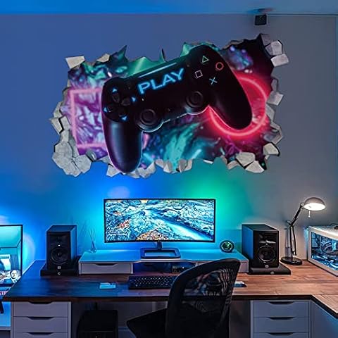 KAIRNE Autocollants Muraux Gamer 3D Cover