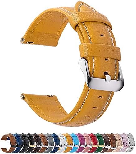 Fullmosa Watch Strap 20mm 18mm 19mm 22mm 24mm,Axus Genuine Leather Watch  Band with Quick Release for Men Women,20mm Yellow: Buy Online at Best Price  in UAE - Amazon.ae