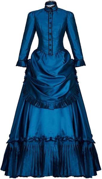 Ghosts Hetty Cosplay Costume Dress Vintage Victorian Bustle Dress Civil War Southern Belle Ball Gown