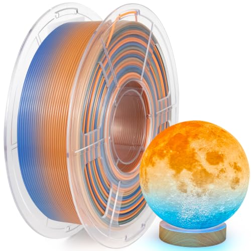 Image of IEMAI Translucent PETG Filament 1.75mm 1kg, Dual Color Gradient Indigo to Orange 3D Printer Filament Up to 600mm /s Rapid Printing for Lampshades Artwork & Home Decor