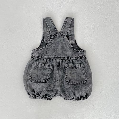 HOOLCHEAN Baby Girls and Boys Summer Denim Shortalls Dark Gray2