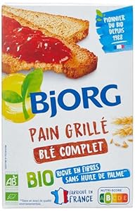 BJORG - Pain Grillé Blé Complet Bio - La boîte de 250g